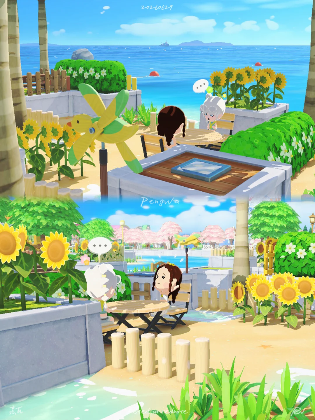 Sunflower Waterfront Island 🌼 Chatting All Summer with Mii — Tomodachi Life DIY pattern (image 6)