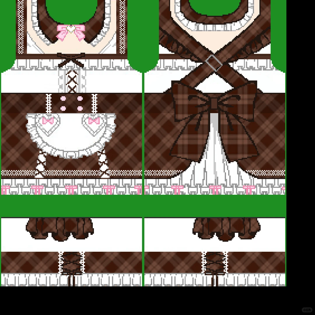 Malymoon At Home Cafe Collab Maid Outfit Pattern Sheet — Tomodachi Life DIY pattern (image 2)