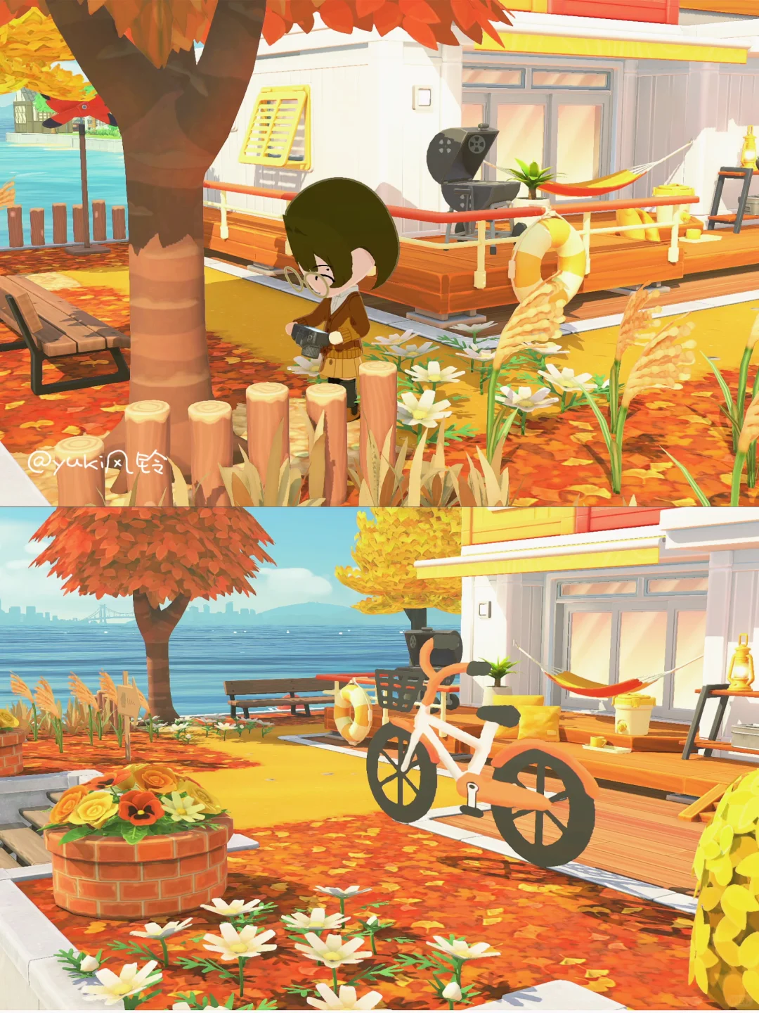 Autumn Maple Leaf Courtyard Island 🍂🍁 — Tomodachi Life DIY pattern (image 3)