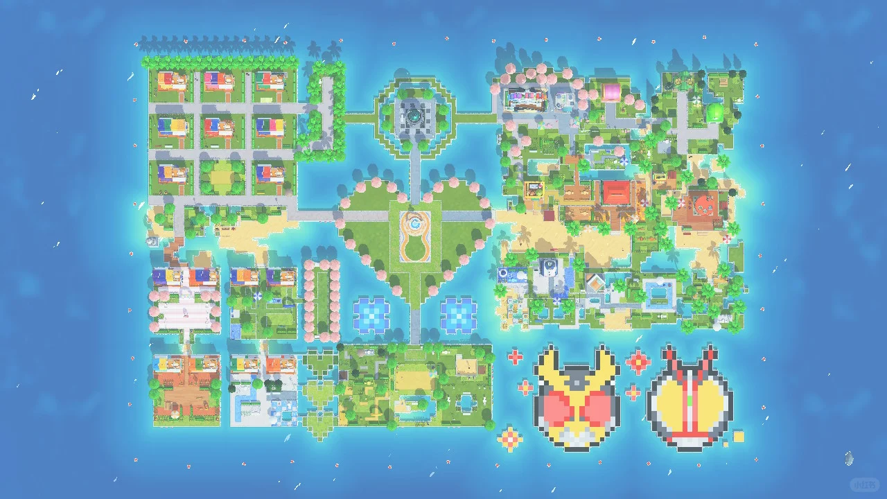 Serious Tokusatsu Island Build Completed — Tomodachi Life DIY pattern