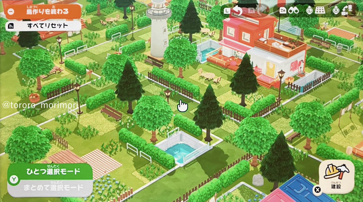 のんびり過ごせそうな島作りをテーマにしています🌳 — トモダチライフ DIY 図案