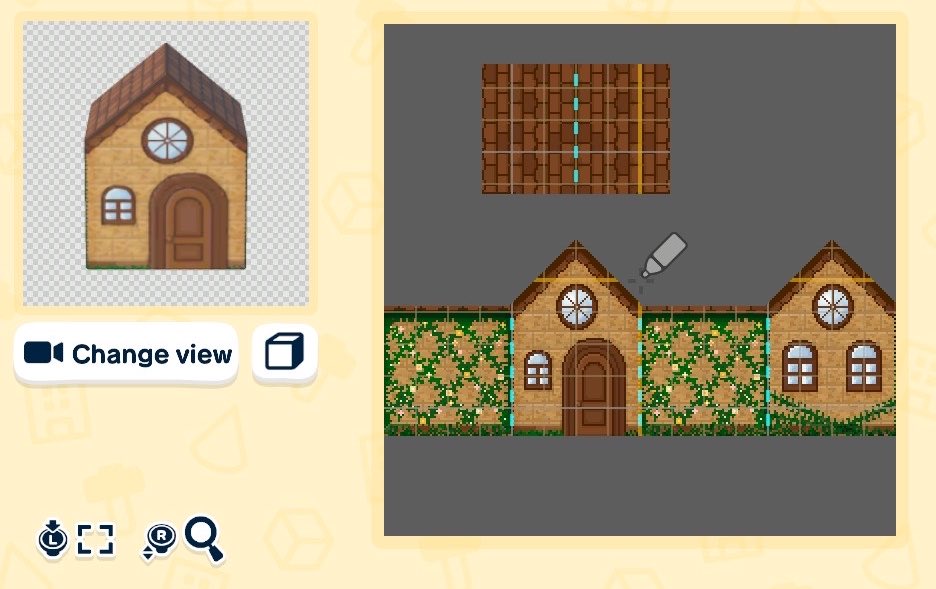 Façade de maison créée avec l'outil tampon — Tomodachi Life motif DIY (image 2)