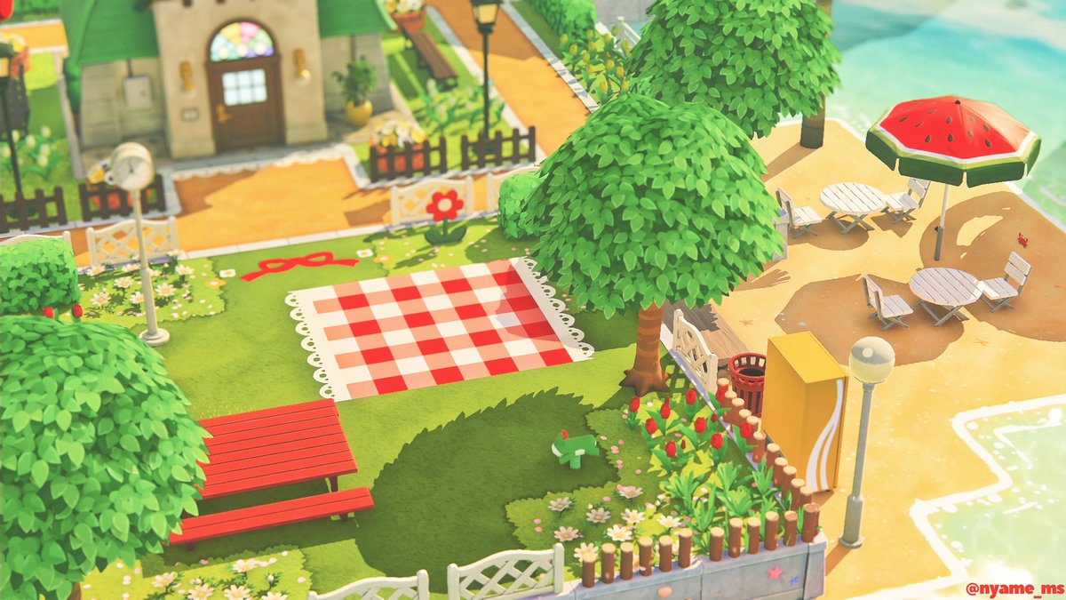 ヤシの木とカニの南国ビーチ風景 — トモダチライフ DIY 図案（2枚目）