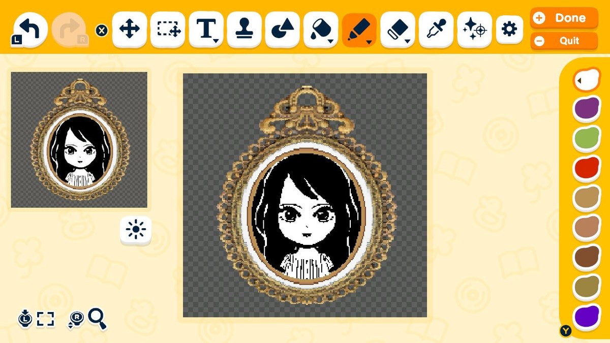 鏡のお宝スタンプでMiiの似顔絵デザイン — トモダチライフ DIY 図案（2枚目）