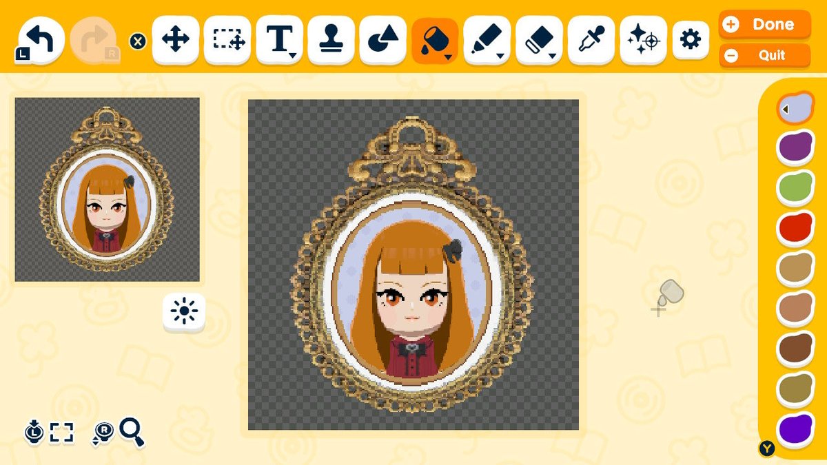 鏡のお宝スタンプでMiiの似顔絵デザイン — トモダチライフ DIY 図案（3枚目）