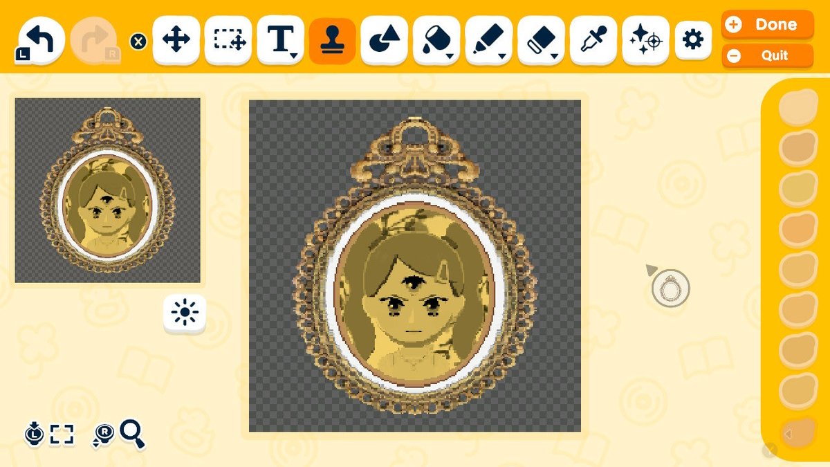 鏡のお宝スタンプでMiiの似顔絵デザイン — トモダチライフ DIY 図案（4枚目）