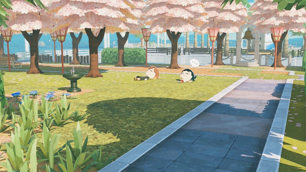 Place bordée de cerisiers — Tomodachi Life motif DIY (image 3)