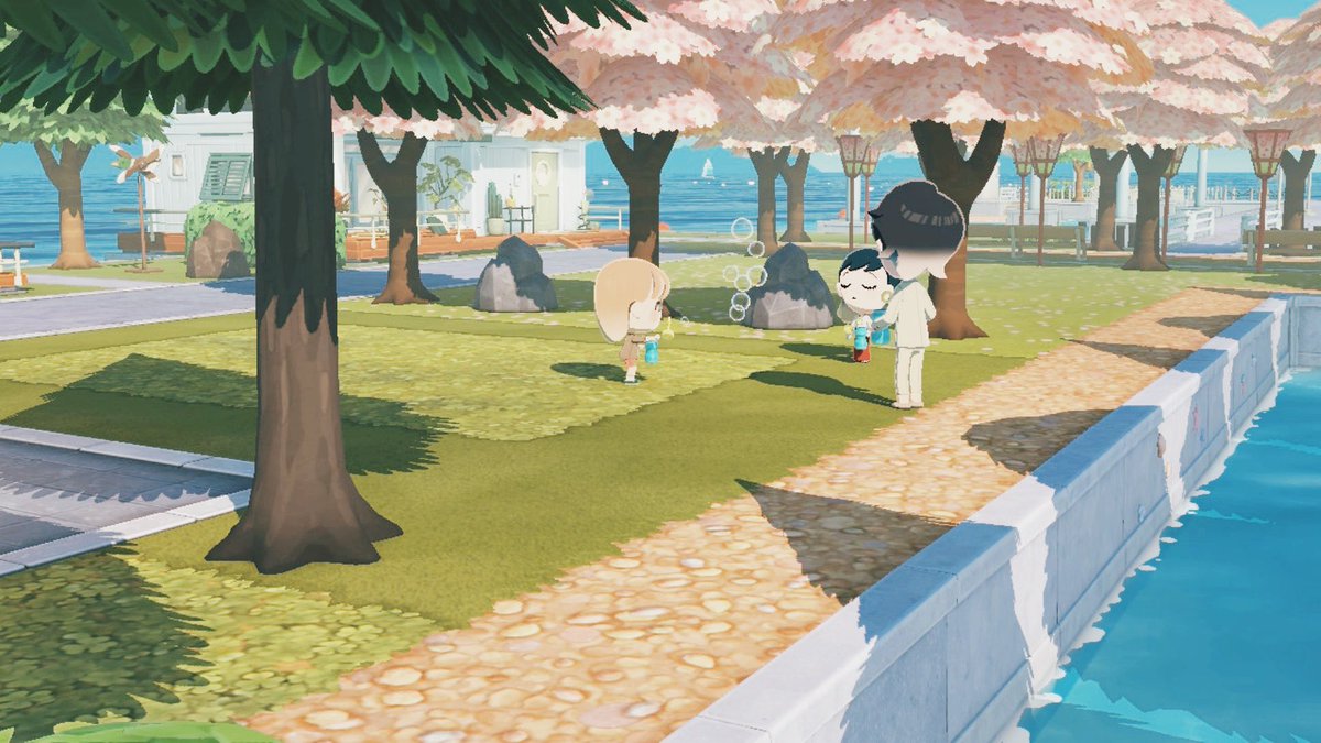 Place bordée de cerisiers — Tomodachi Life motif DIY (image 4)