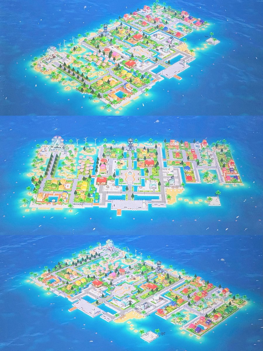完成した島全体の島作り記録 — トモダチライフ DIY 図案