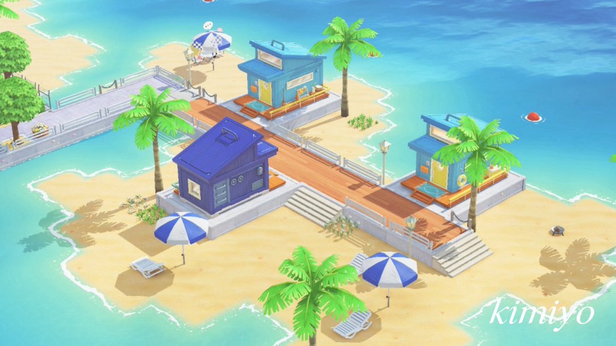 Villas au bord de la mer calme — Tomodachi Life motif DIY