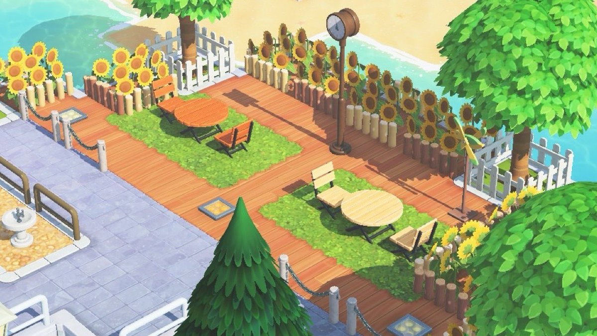Small Rest Area Surrounded by Sunflowers — Tomodachi Life DIY pattern (image 1)