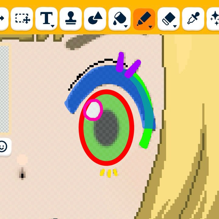 Lillie and Mallow Eye Construction Recipe — Tomodachi Life DIY pattern
