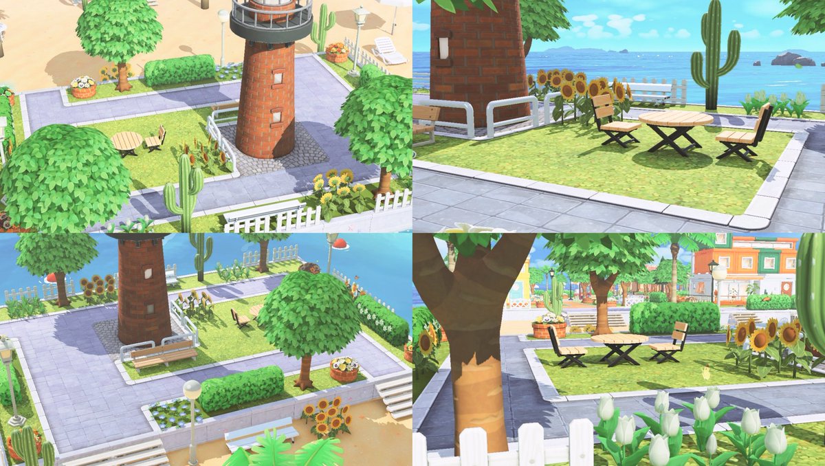 Lighthouse Path with Cactus and Sunflowers — Tomodachi Life DIY pattern